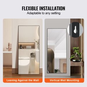 full length mirror 71 x 31 extra large standing hanging or leaning rectangle floor mirror with tempered glass aluminum alloy frame full body dressing mirror for living room bedroom black 4.jpg