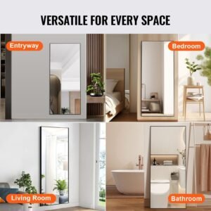 full length mirror 71 x 31 extra large standing hanging or leaning rectangle floor mirror with tempered glass aluminum alloy frame full body dressing mirror for living room bedroom black 5.jpg