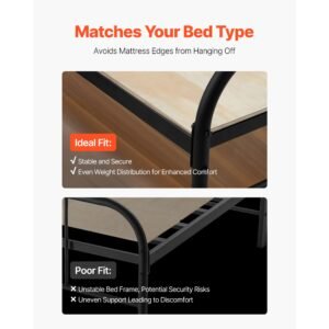 full size bunkie board, 0.4 in foldable bed board slats with connection, wooden mattress support for full size bed, support under mattress boards, ready to use, 8 piece, burlywood