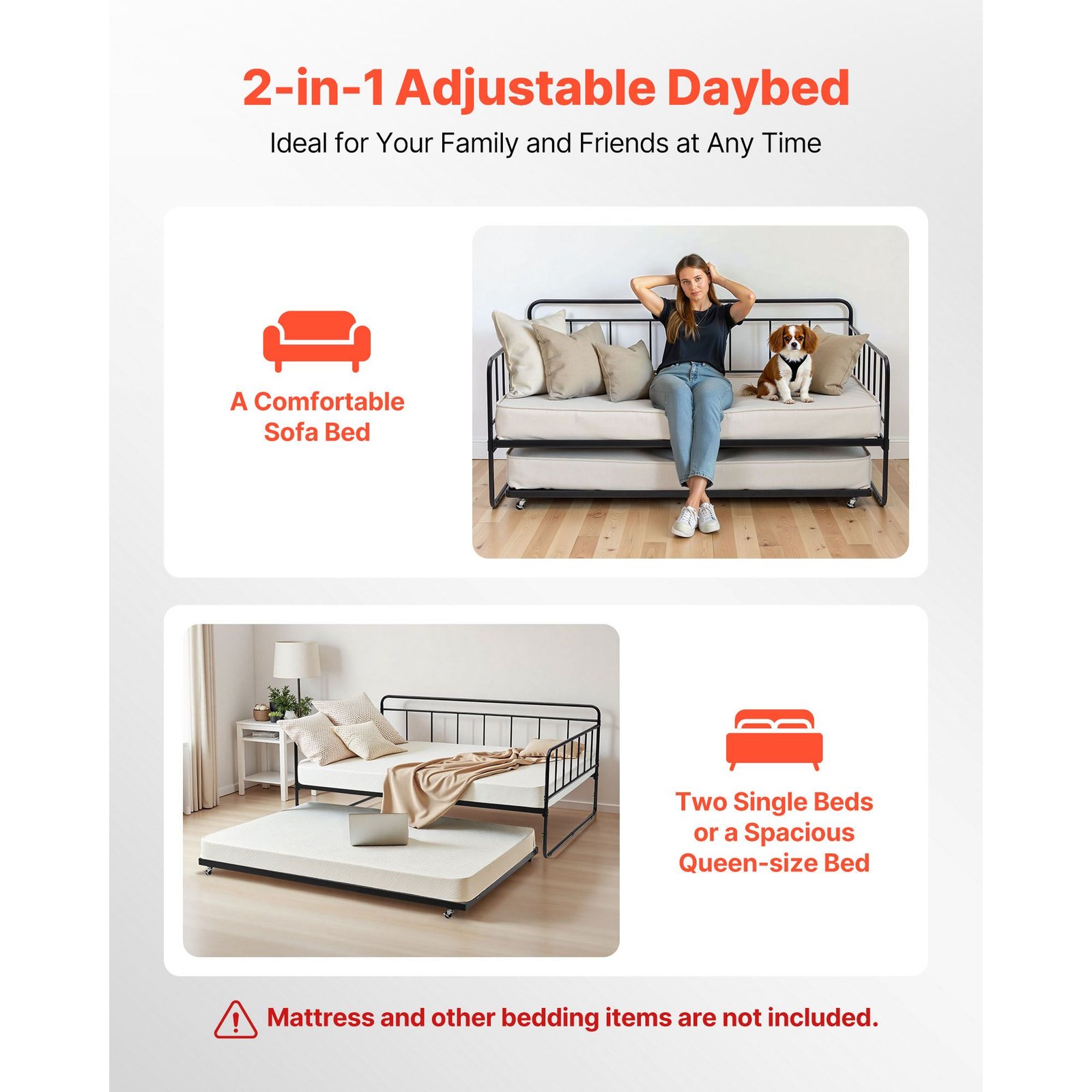 full size daybed frame day bed with trundle heavy duty metal platform bed frame full daybed with metal slats support for living room bedroom guest room easy assembly black.jpg
