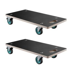 Furniture Dolly, 551 lbs Load Capacity, Furniture Moving Dollies with 4 TPR Silent Wheels, Rectangle Multifunctional Flat Dolly for Piano Furniture Couch Washing Machine Fridge, 2 Pack, Black