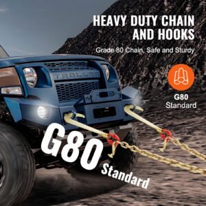 g80 v bridle chain 38 x 2 towing chain bridle with 15 j hooks t hooks grab hooks heavy duty transport tow chain bridle with 7800 lbs safe working load for flatbed truck wrecker recovery 4.jpg