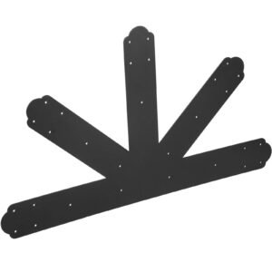 Gable Plate, Black Powder-Coated Truss Connector Plates, 12:12 Pitch Gable Bracket, 4 mm / 0.16" Steel Truss Nail Plates, Decorative Gable Plate with Bolts for Wooden Beam Use