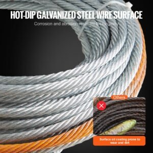 galvanized steel winch cable 38 inch x 75 feet 15200 lbs breaking strength wire winch rope with swivel hook towing cable heavy duty universal fit for suv large off road vehicle truck 2.jpg