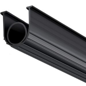 Garage Door Seals Bottom Rubber, U Shape +O Ring Garage Door Weather Stripping, Universal Weatherproof Threshold Buffering Sealing Rubber , 5/16 inch T-ends and 3 3/4 inch Width (16 Ft, Black)