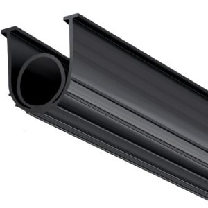 Garage Door Seals Bottom Rubber, U Shape +O Ring Garage Door Weather Stripping, Universal Weatherproof Threshold Buffering Sealing Rubber , 5/16 inch T-ends and 3 3/4 inch Width (20 Ft, Black)