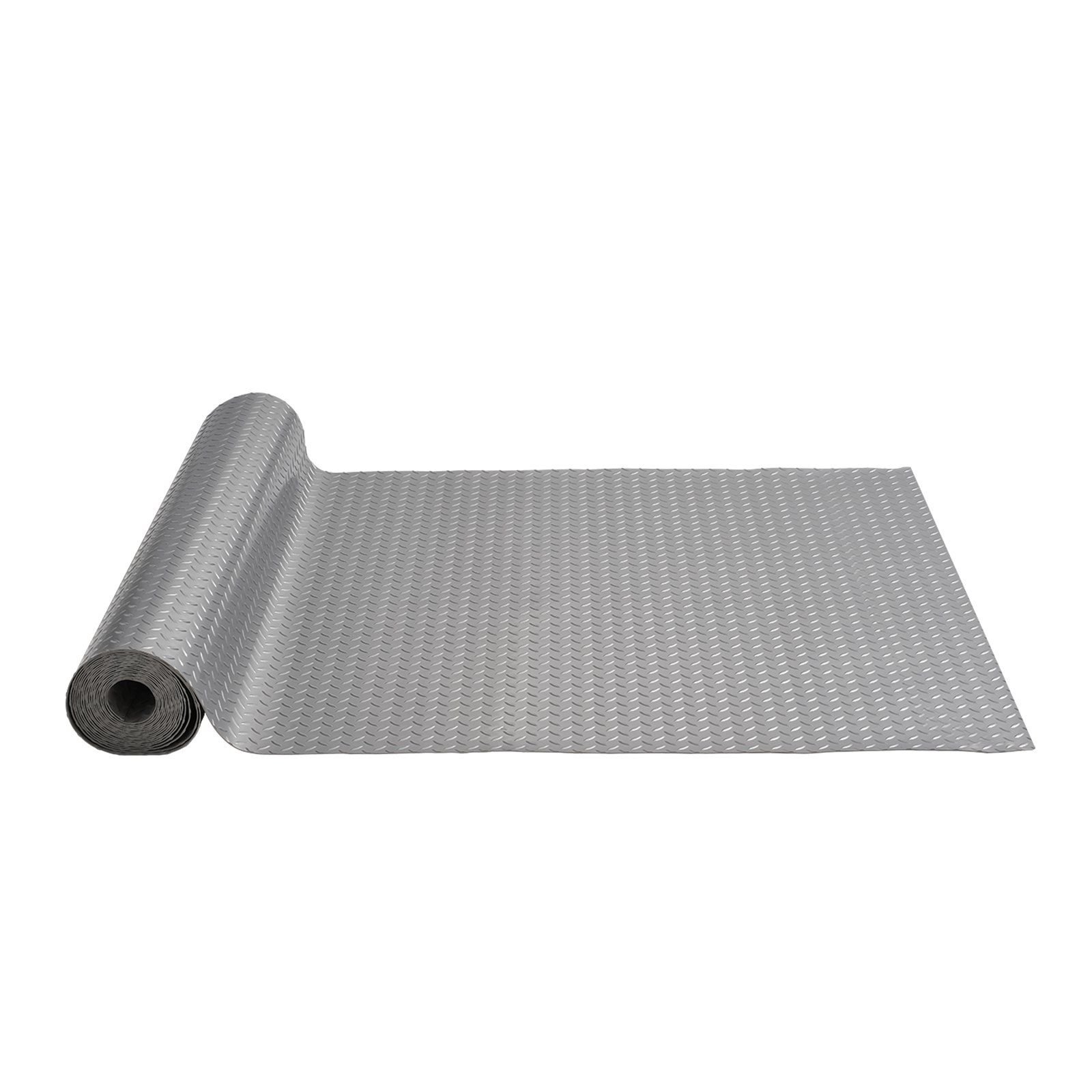 garage floor mat 49x19ft vinyl garage flooring roll anti slide diamond texture gray garage mats for under car 93 sqft covering space diy pvc garage floor mat for gyms boats car trailer.jpg
