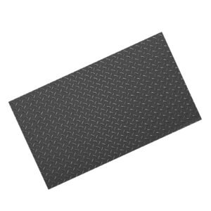 Garage Floor Roll, 4 x 7 ft Garage Flooring Mat, 2.2 mm Thickened PVC Diamond Plate Floor Protector Mat with Double-sided Tape, Non-Slip, Easy to Clean for Warehouse, Gyms, Trailer, Black
