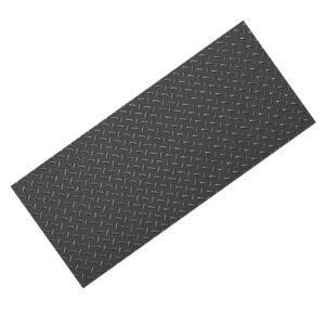 Garage Floor Roll, 7.5 x 17 ft Garage Flooring Mat, 2.2 mm Thickened PVC Diamond Plate Floor Protector Mat with Double-sided Tape, Non-Slip, Easy to Clean for Warehouse, Gyms, Trailer, Black