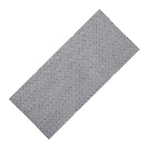 Garage Floor Roll, 7.5 x 17 ft Garage Flooring Mat, 2.2 mm Thickened PVC Diamond Plate Floor Protector Mat with Double-sided Tape, Non-Slip, Easy to Clean for Warehouse, Gyms,Silver Gray