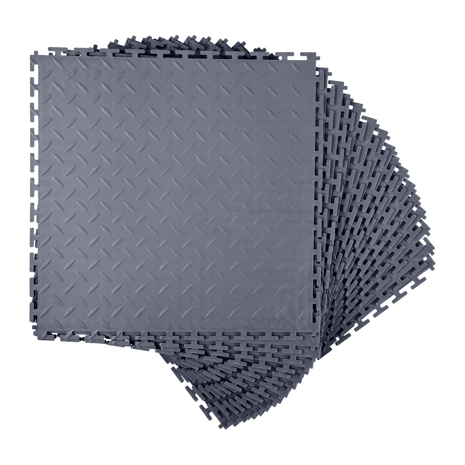 garage floor tiles interlocking 16 pack 202 x 202 x 02 in interlocking modular garage flooring tiles diamond plate slip resistant pvc mats for workshopwarehousetool room graphite gray.jpg