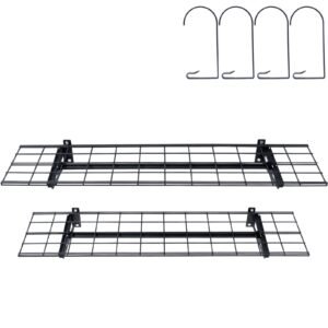 Garage Storage Shelving, 2 Pack, 4 x 1 ft Heavy Duty Garage Shelves Wall Mounted, 400 lbs Load Capacity(Total) Garage Storage Rack Floating Shelves, Suitable for Shop, Shed, Garage Storage
