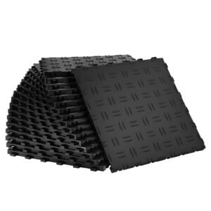 garage tiles interlocking 12 x 12 x 053 inch 25 pack garage floor covering tiles non slip double sided texture garage flooring tiles for garages basements repair shops black.jpg