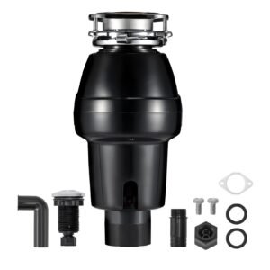 Garbage Disposal, 3/4 HP 3260RPM Continuous Feed Food Waste Disposer, 3-Bolt Mount Food Waste Grinding System with Sound Reduction, Power Cord & Splash Guard for Kitchen Sinks