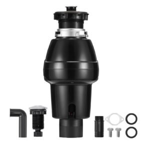 Garbage Disposal, 3/4HP 3250RPM Continuous Feed Food Waste Disposer, EZ Connect Food Waste Grinding System with Sound Reduction, Power Cord & Splash Guard for Kitchen Sinks