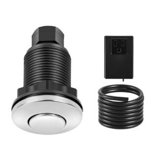Garbage Disposal Air Switch Kit, 2.5" Sink Top Air Switch for Food Waste Disposal, Polished Stainless Steel ON/OFF Push Button for Waste Disposer - Suitable for Stainless Steel Countertops