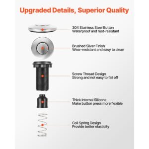 garbage disposal air switch kit 35 long sink top air switch for food waste disposal brushed silver stainless steel onoff air push button for granite marble and quartz countertops 2.jpg