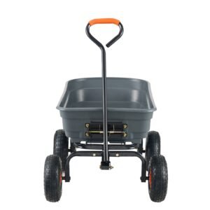 garden cart durable poly dump cart with simple assembly steel framework versatile dump cart with dual function handle handy wheelbarrow with 600 lbs load capacity 10 inch wheels 4.jpg