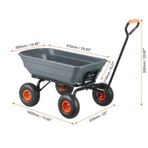 garden cart durable poly dump cart with simple assembly steel framework versatile dump cart with dual function handle handy wheelbarrow with 600 lbs load capacity 10 inch wheels 5.jpg