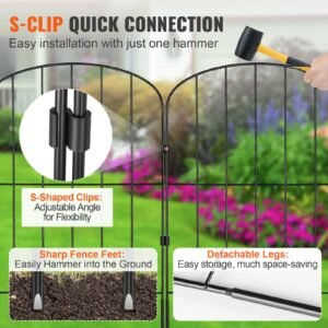 garden fence 24inh x30ftl animal barrier fence underground decorative garden fencing with 2 inch spike spacing metal dog fence for the yard and outdoor patio 28 pack 4.jpg