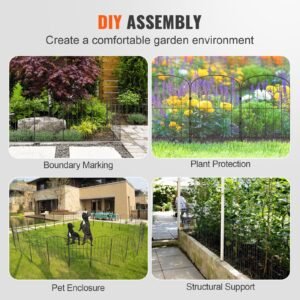 garden fence 24inh x30ftl animal barrier fence underground decorative garden fencing with 2 inch spike spacing metal dog fence for the yard and outdoor patio 28 pack 5.jpg