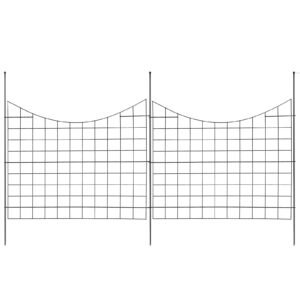 garden fence 366inh x295inl animal barrier fence underground decorative garden fencing with 25 inch spike spacing metal dog fence for the yard and outdoor patio 5 pack 1.jpg