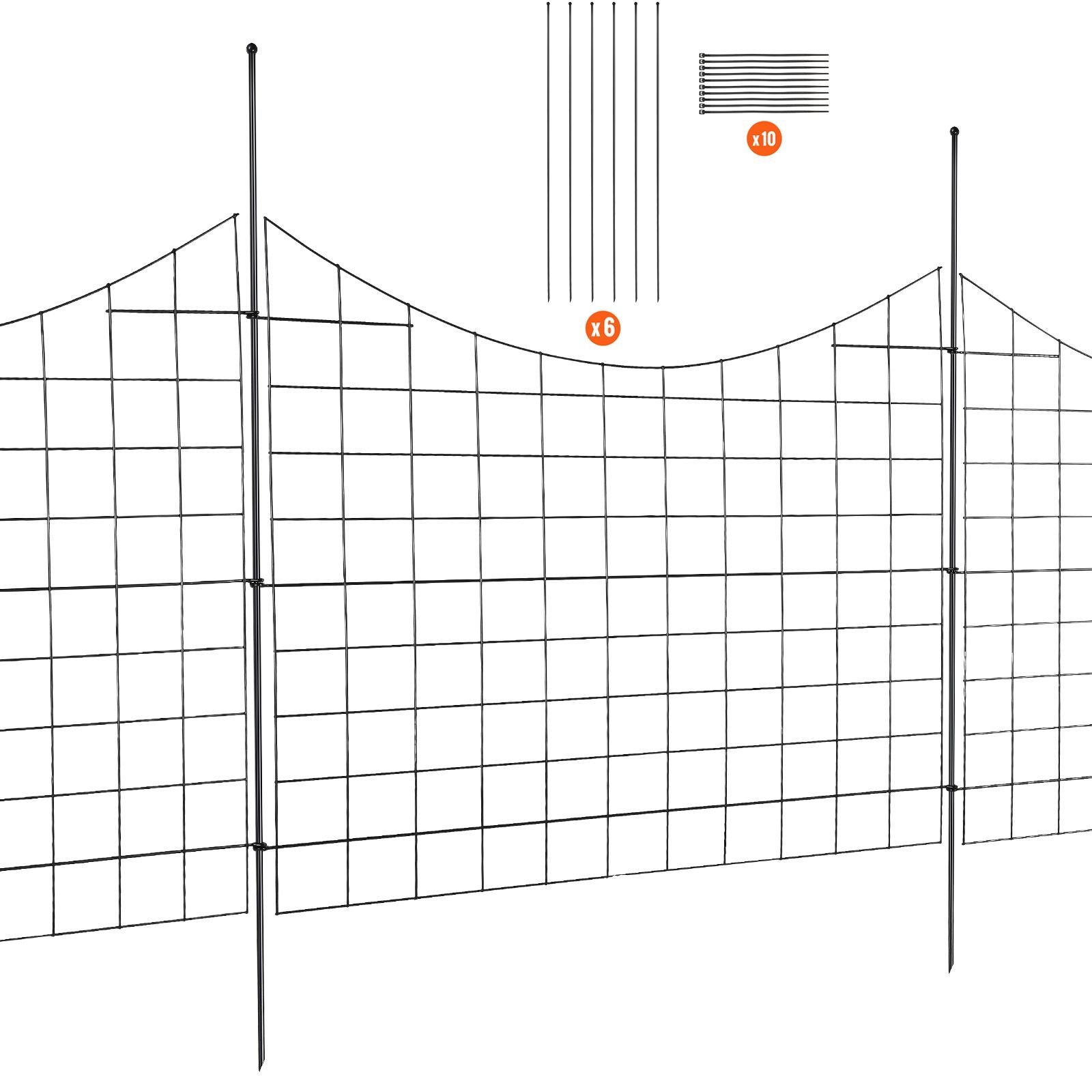 garden fence 366inh x295inl animal barrier fence underground decorative garden fencing with 25 inch spike spacing metal dog fence for the yard and outdoor patio 5 pack.jpg