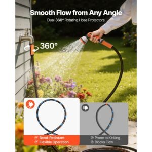 garden hose 200 ft 58 heavy duty rubber water hose with 10 mode nozzle 150psi working 600psi burst flexible non kink outdoor waterhose with 34 fitting lightweight hoses for gardening 2.jpg