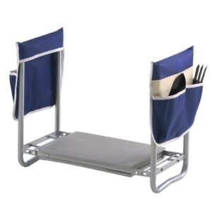 Garden Kneeler and Seat, 11 in Wide Kneeling Pad, Heavy Duty Garden Kneeling Stool, Folding Garden Seat with 2 Tool Bags, Relieve Knee & Back Pain, Non-Slip Garden Bench for Women Grandparents