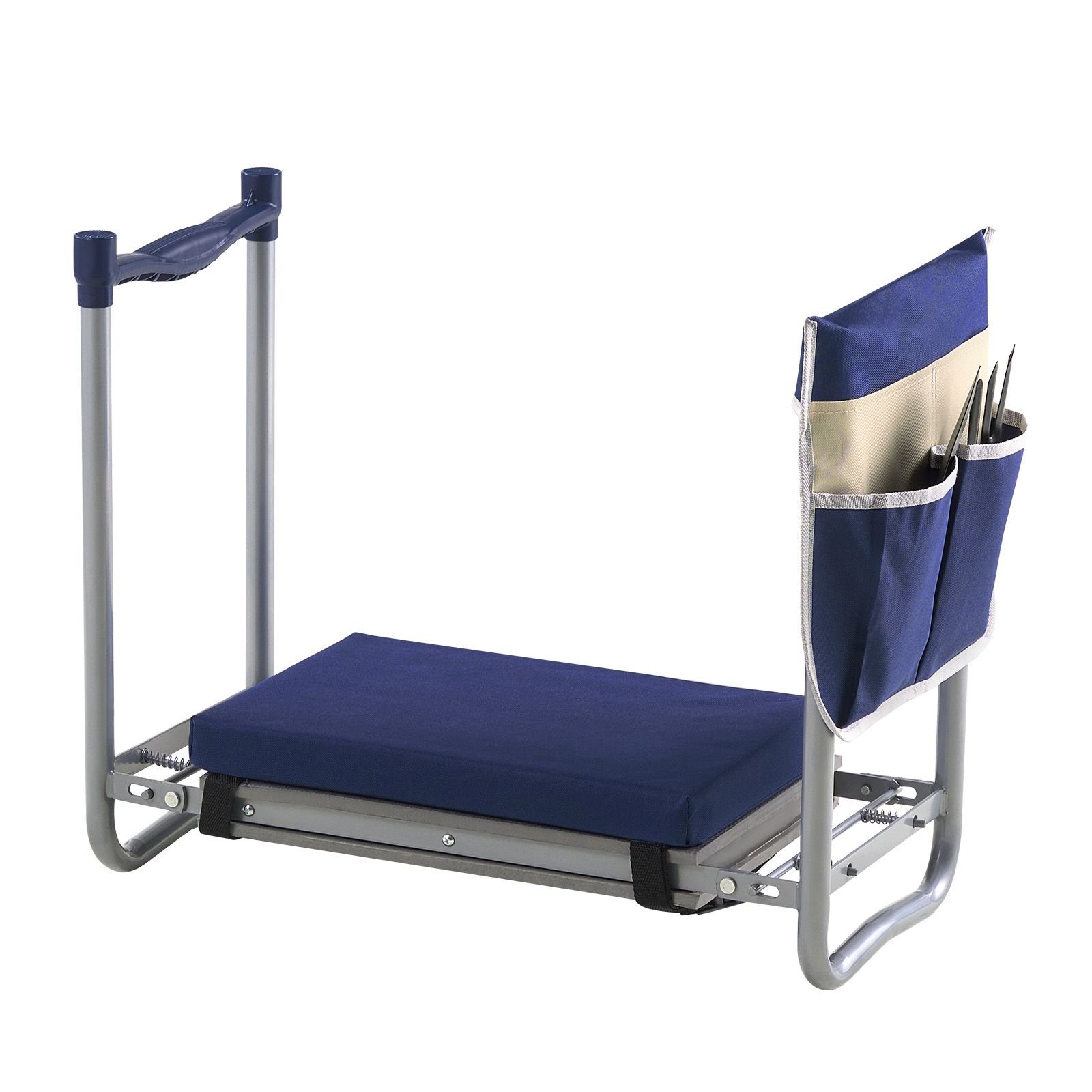 garden kneeler and seat, 11 in wide thick kneeling pad, heavy duty garden kneeling stool, folding garden seat with 1 tool bag, relieve knee & back pain, non slip garden bench for grandparents
