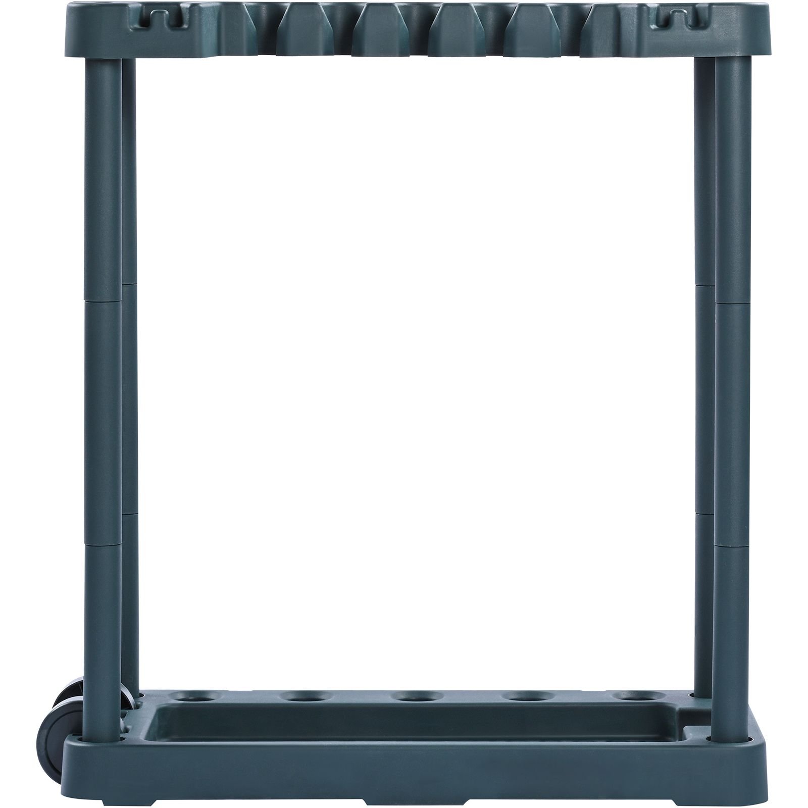 garden tool organizer, 10 slots, yard tool tower rack for garage organization and storage, hold long handled tool/rake/broom/shovel, pp garden tool stand holder organizer for yard, shed, outdoor