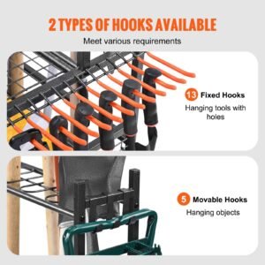 garden tool organizer 16 slots with hooks yard tool tower rack with wheels for garage organization and storage hold long handled toolrakebroom metal tool stand holder for shed outdoor 2.jpg
