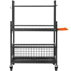 garden tool organizer 16 slots with hooks yard tool tower rack with wheels for garage organization and storage hold long handled toolrakebroom metal tool stand holder for shed outdoor.jpg