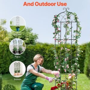garden trellis for climbing plants 87 x 20 in 4 packs rustproof metal garden flower trellis outdoor climbing rose trellis cucumbers support decorative clematis trellis for courtyards lawns 5.jpg
