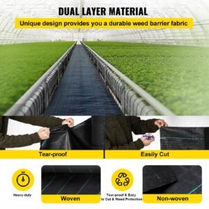 garden weed barrier fabric 58 oz heavy duty landscape fabric 4ft x 100ft weed block control for garden ground cover woven geotextile fabric for landscaping gardening underlayment black 2.jpg
