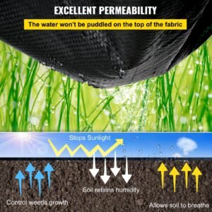 garden weed barrier fabric 58 oz heavy duty landscape fabric 4ft x 100ft weed block control for garden ground cover woven geotextile fabric for landscaping gardening underlayment black 3.jpg