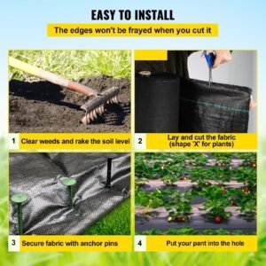 garden weed barrier fabric 58 oz heavy duty landscape fabric 4ft x 100ft weed block control for garden ground cover woven geotextile fabric for landscaping gardening underlayment black 4.jpg