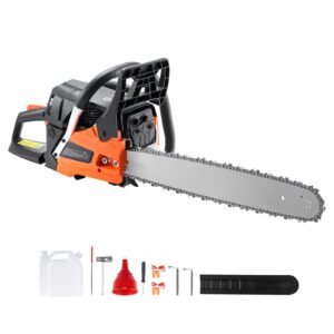 Gas Chainsaw, 58CC 20" 3.22HP, Gasoline Powered Chain Saw, Handheld Cordless Petrol Chainsaws for Tree Wood Branch Cutting, Tree Trimming, Land Clearing, Farm Garden Ranch Forest Cutting Use