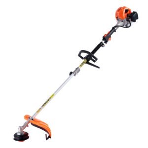 gas hedge trimmer, 2 cycle gas power handheld hedge trimmer, 4 in 1 26cc weed eater with protective gear set, includes hedge and string trimmer, edger, brush cutter, for trimming shrubs & bushes