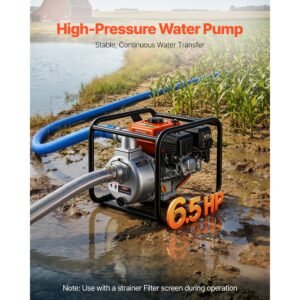 gas powered water pump 2 in 132 gpm 65hp semi trash water transfer pump portable gasoline engine with 25 ft discharge hose heavy duty frame cast iron impeller for irrigation ponds pools 1.jpg