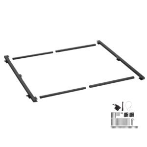 Gate Building Kit, Fits 36 to 60 in Wide Openings, Up from 6 to 7 ft High Fence, Adjustable Gate Building Kit, Anti Sag Full Gate Frame Kit with Latch Lock and Screws, for Wooden Fence, Iron