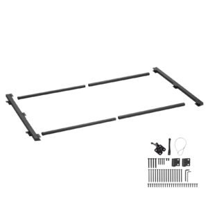 Gate Building Kit, Fits 40 to 72 in Wide Openings, Up from 4 to 5 ft High Fence, Adjustable Gate Building Kit, Anti Sag Full Gate Frame Kit with Latch Lock and Screws, for Wooden Fence, Iron