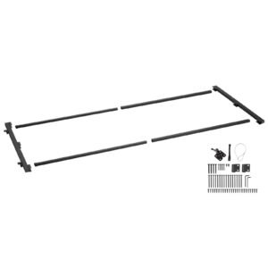 Gate Building Kit, Fits 60 to 96 in Wide Openings, Up from 4 to 5 ft High Fence, Adjustable Gate Building Kit, Anti Sag Full Gate Frame Kit with Latch Lock and Screws, for Wooden Fence, Iron