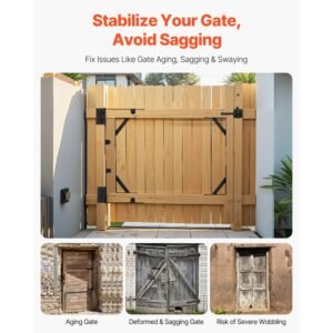 gate corner brace bracket anti sag gate frame hardware kit gate frame brace bracket with latch lock rope latch lock for shed doors corral gates driveway gates wood windows iron black 5.jpg