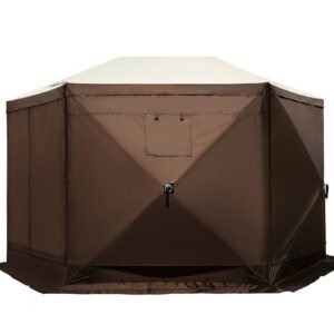 gazebo screen tent 12 x 12 ft 6 sided pop up camping canopy shelter tent with mesh windows portable carry bag ground stakes large shade tents for outdoor camping lawn and backyard 2.jpg