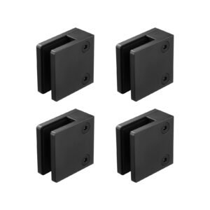 Glass Clamp, 40 PCS Square Glass Railing Bracket for 0.31 "-0.47 " Tempered Glass, 304 Stainless Steel Glass Mounting Clamp, Glass Shelf Bracket for Balcony, Garden, Deck, Stair, Black