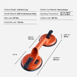 glass suction cup 47 2 pack 330 lbs load capacity vacuum suction cup with aluminum handle heavy duty industrial suction cup lifter tool for glass granite tile metal wood panel lifting 4.jpg