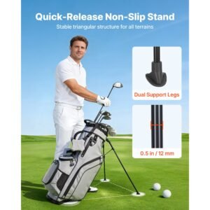 golf cart bag 14 way top divider organizer 2 in 1 golf club bag with full length divider dual shoulder straps support legs rain hood storage pockets lightweight polyester for men women 3.jpg