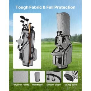 golf cart bag 14 way top divider organizer 2 in 1 golf club bag with full length divider dual shoulder straps support legs rain hood storage pockets lightweight polyester for men women 4.jpg