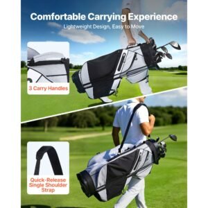 golf cart bag 14 way top divider organizer golf club bag with full length divider handles storage pockets shoulder strap rain hood smooth zippers lightweight polyester for men women 5.jpg